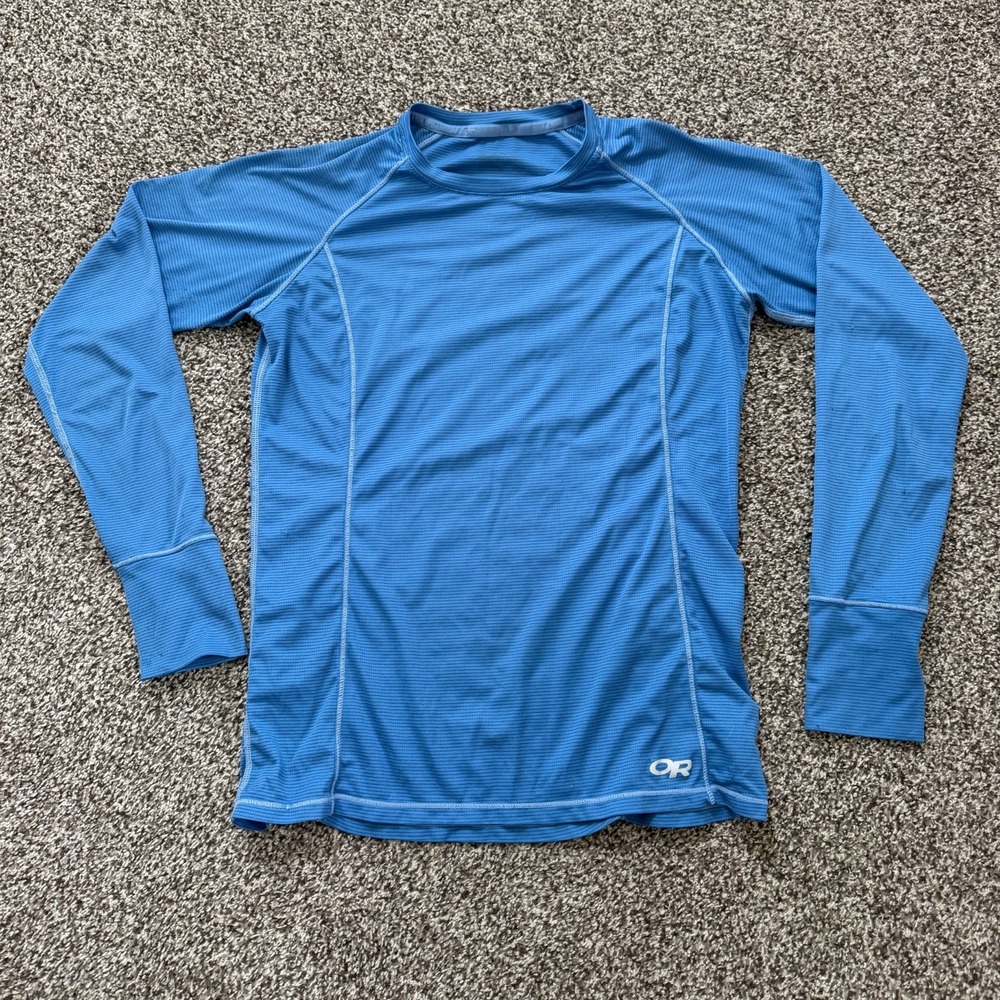 OUTDOOR RESEARCH Women's Small Echo Long Sleeve Tee Blue UPF Hiking